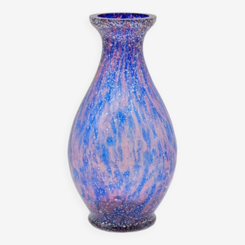 MURANO glass vase with silver leaf inclusions, 1970