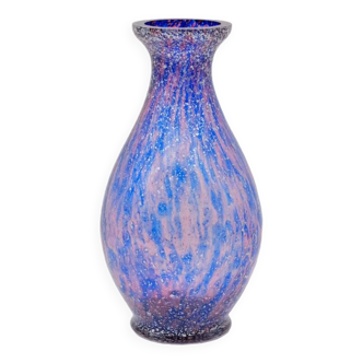 MURANO glass vase with silver leaf inclusions, 1970