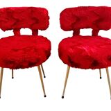 Paire chaises moumoutes Pelfran 1970