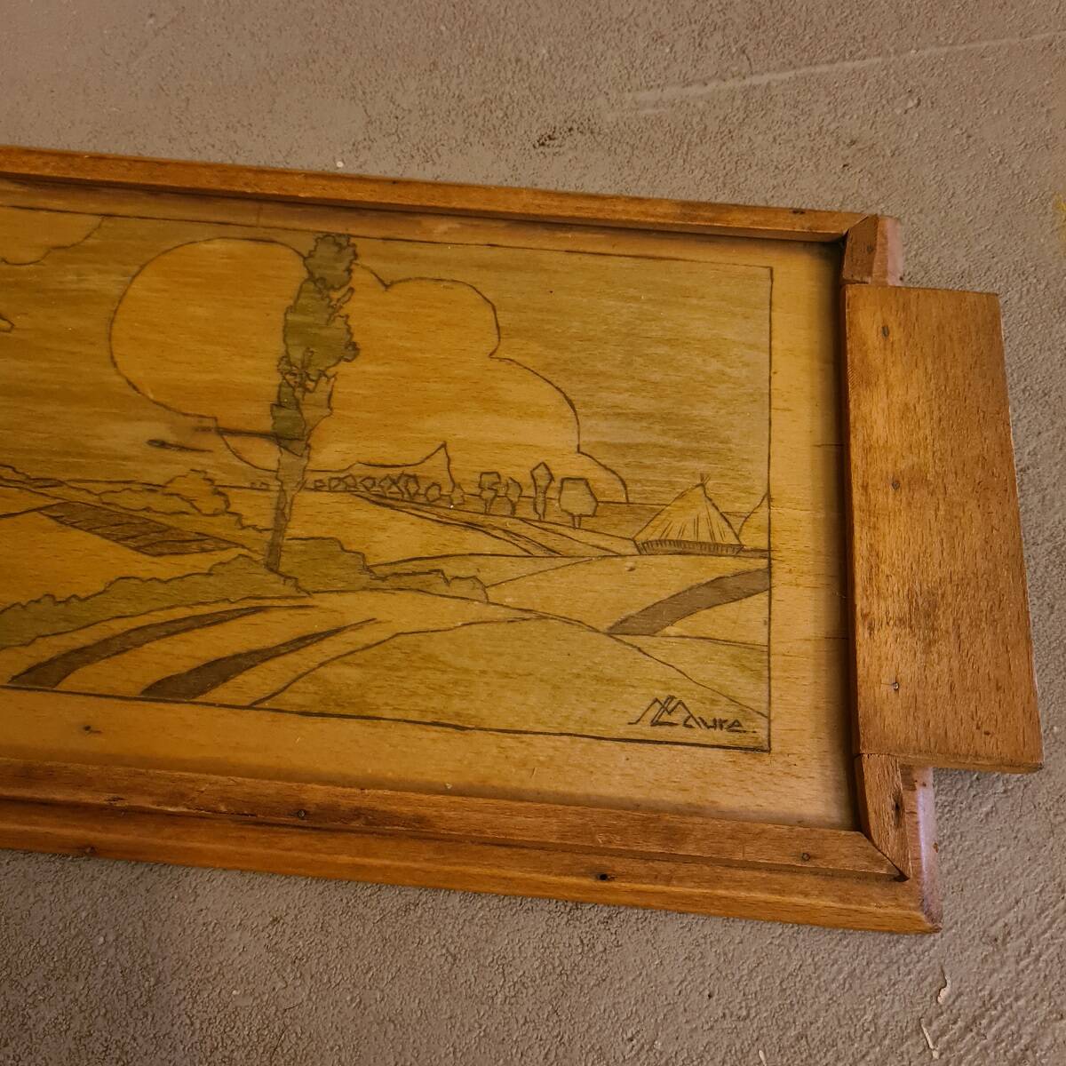 French Tray With Landscape From The 1950s