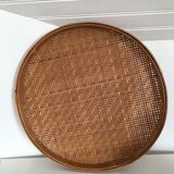 Large platter vintage rattan