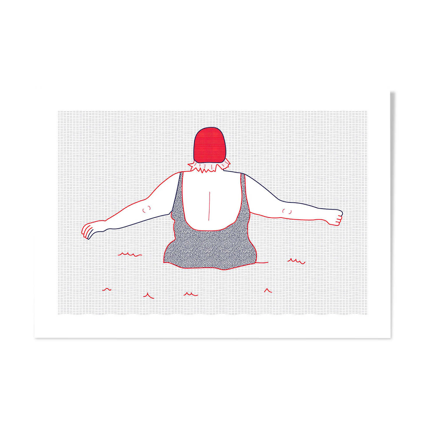 Illustration A4 naiade no. 2/8 brittany bather sea