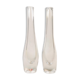Pair of Midcentury vases by Nils Landberg, Orrefors, circa 1950.