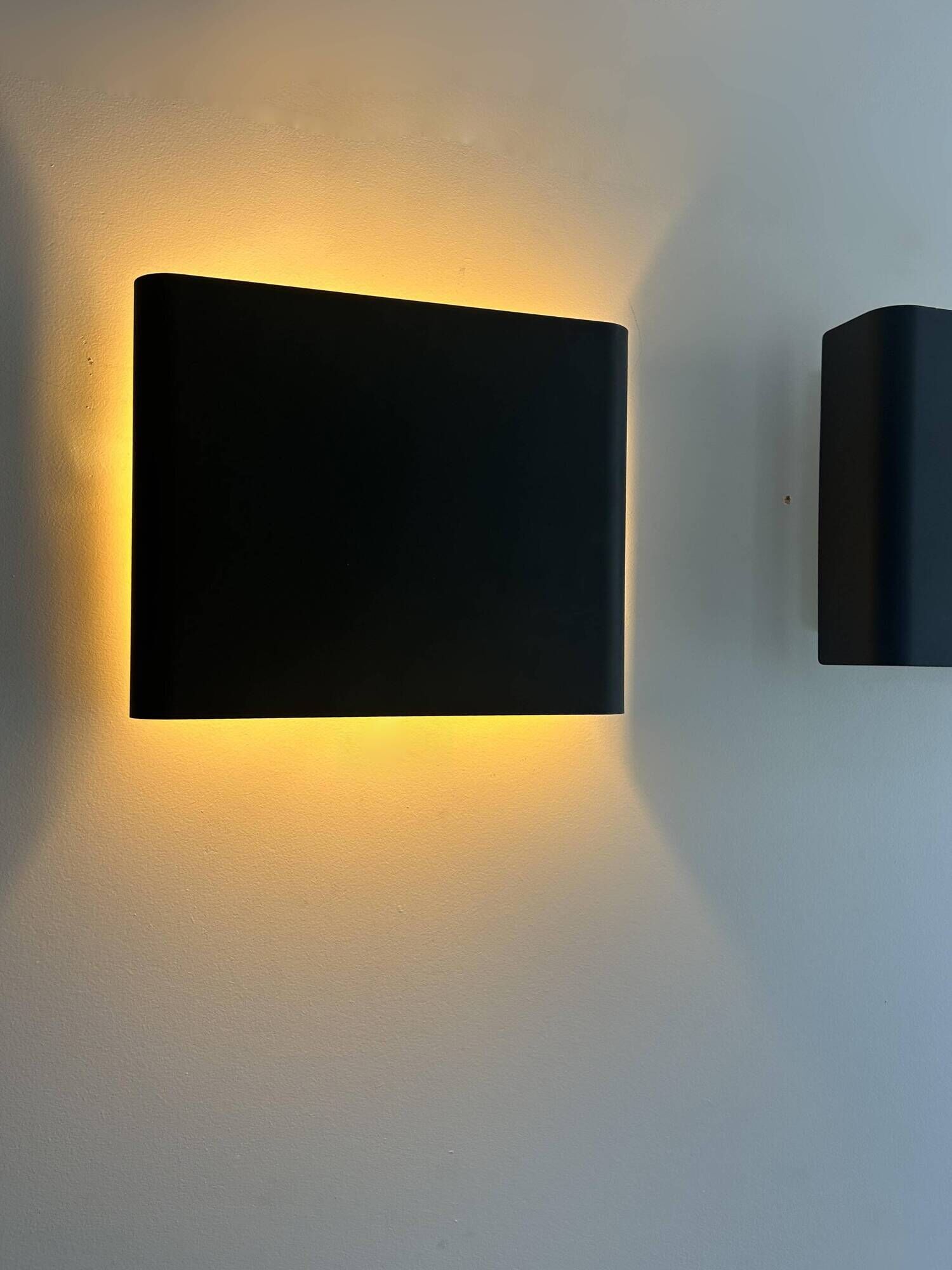 Pair of vintage Doria Leuchten wall lights, matte black, Germany 1970s