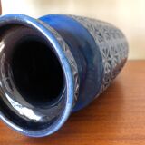 Vase bleu scheurich prisma h30 cm