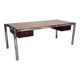Modernist rosewood pedestal desk, Italy circa 1970