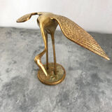 Vintage brass heron