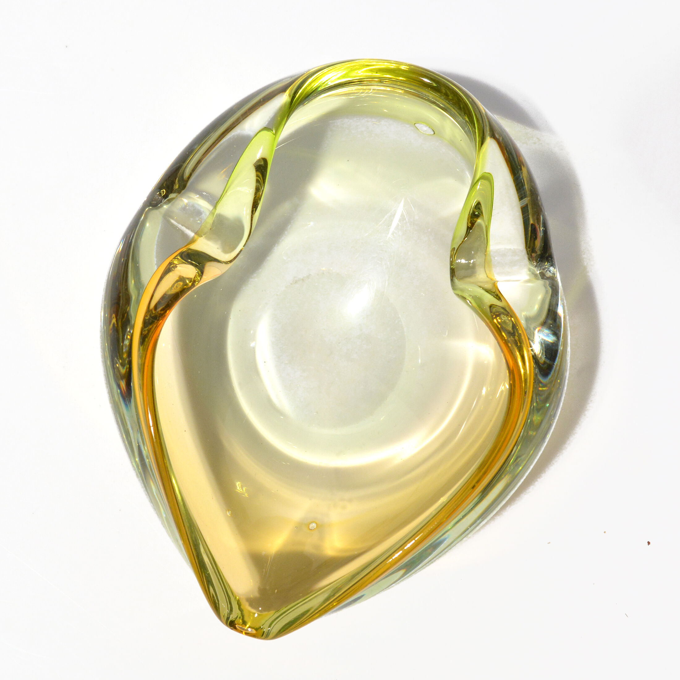 Glass ashtray, designed by E. Beranek, Skrdlovice, Czechoslovakia, 1960s