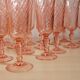 20 flûtes à champagne en verre rose
