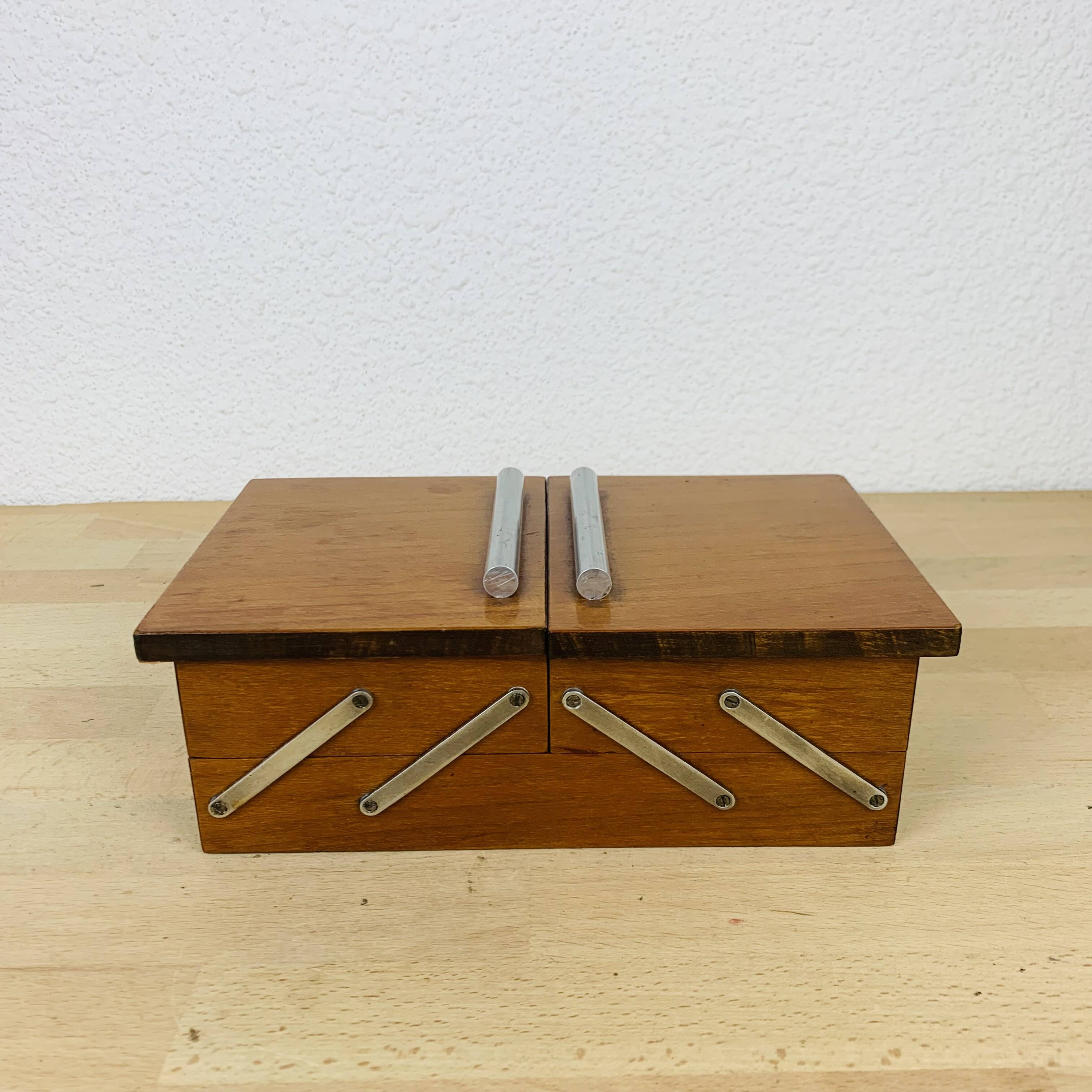 Art deco wooden worker, sewing box