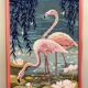 Tapisserie flamant rose vintage