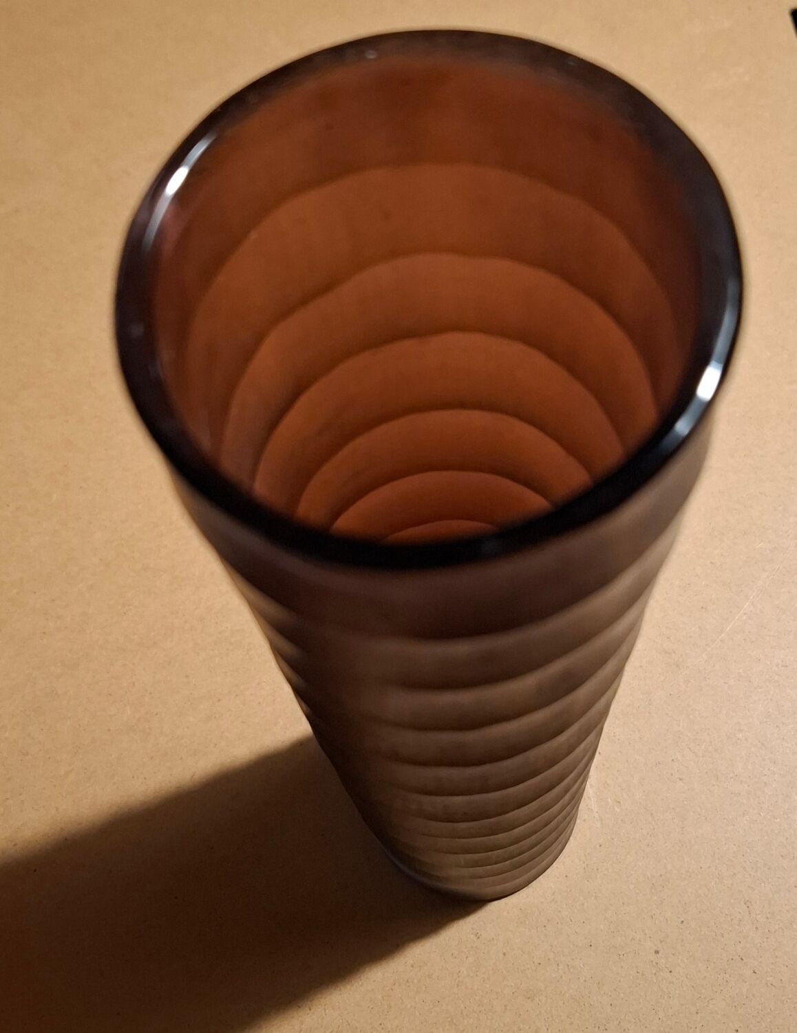 Contemporary thick glass vase imitating bamboo