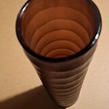 Contemporary thick glass vase imitating bamboo