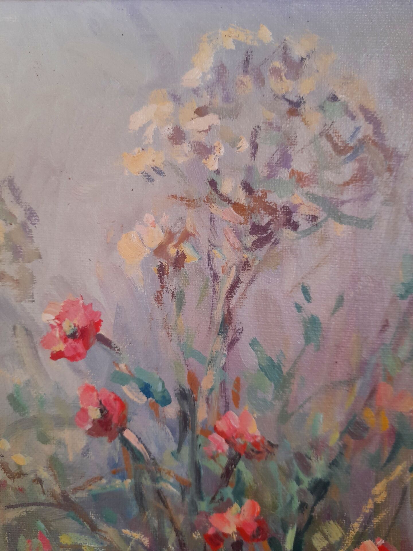 Paire de tableaux floraux danois signés Allan Karms