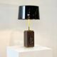 Vintage brass agate table lamp, 1970s