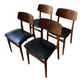 4 Danish chairs in oak and teak, 1960s