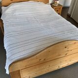 Old knitted cotton bed cover