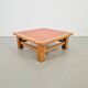 Brutalist Oak Coffee Table with Terracotta Tiles, 1950s