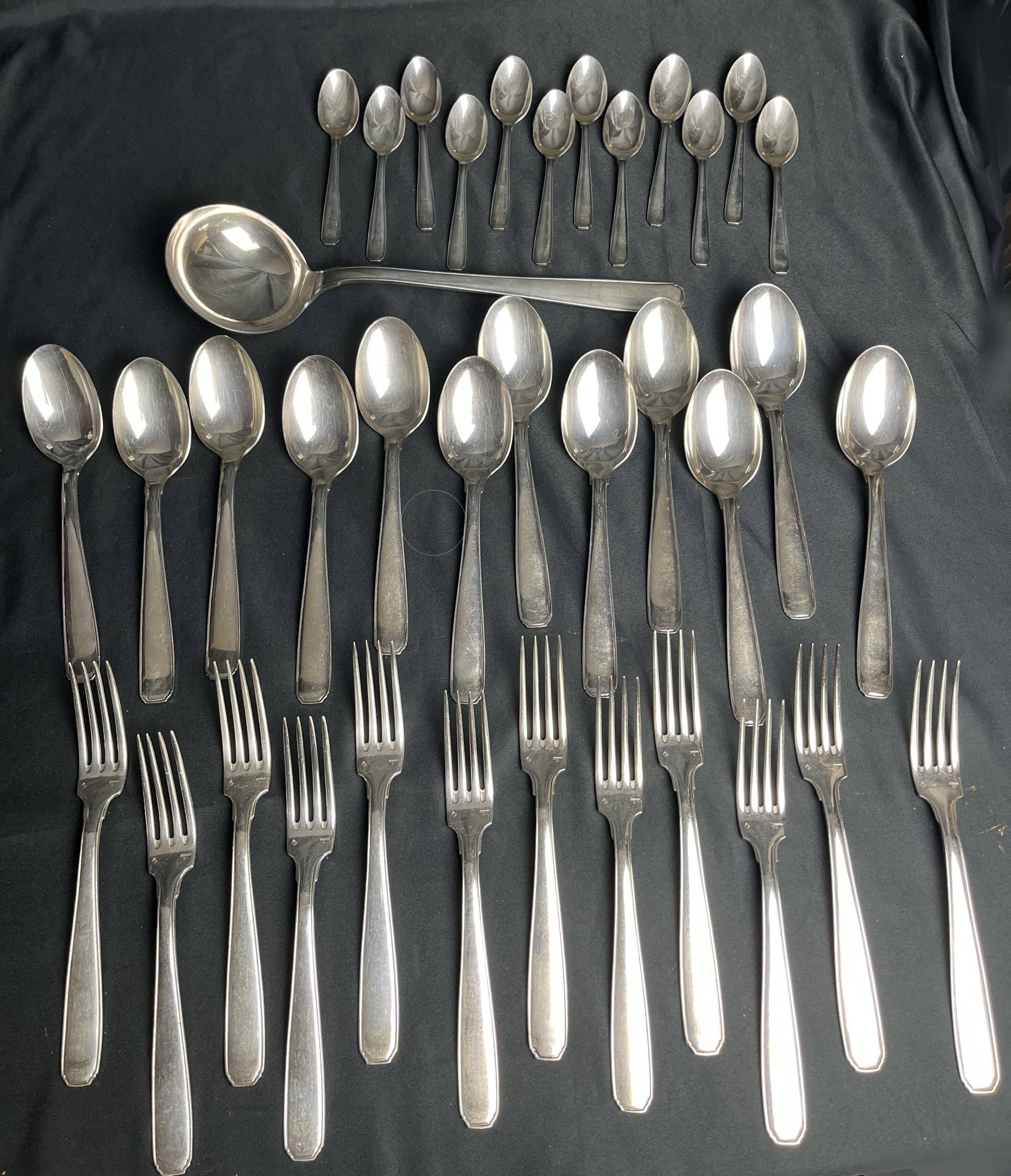 Tableware, silver-plated cutlery Argenta hallmark around 1970
