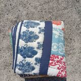 Retro colorful fleece bedspread