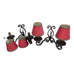 Paire d'appliques en - fer