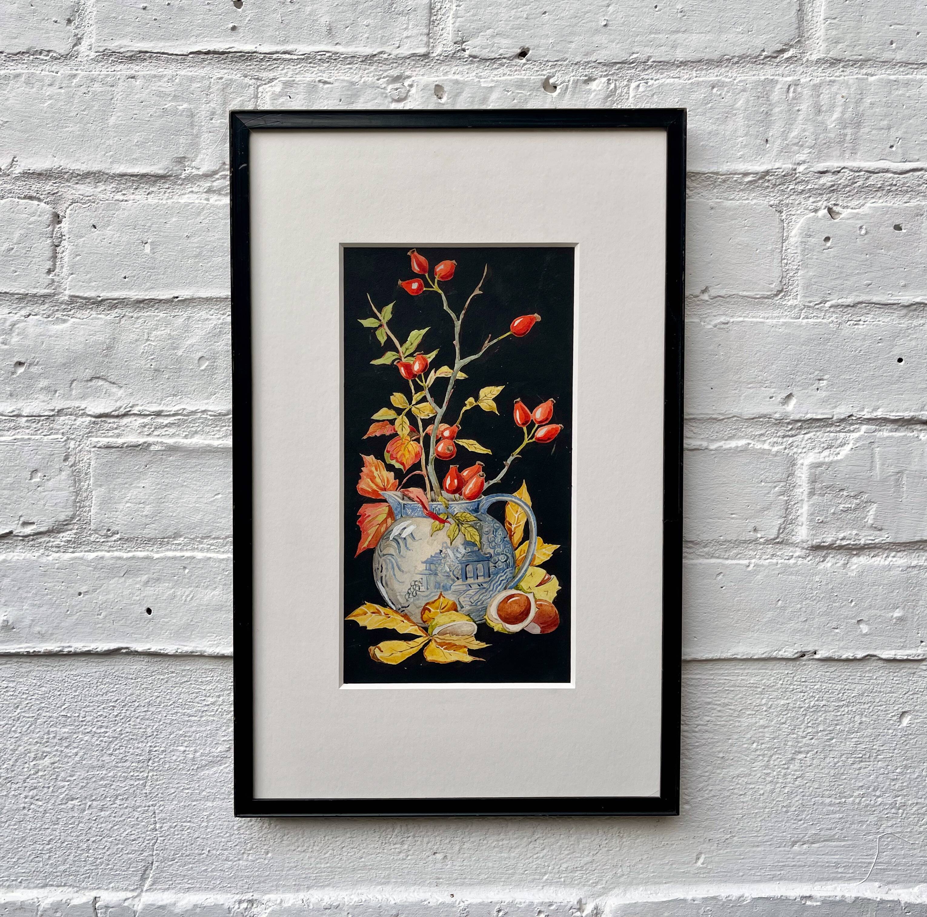 Early 20th Century Still Life Painting with Black Frame