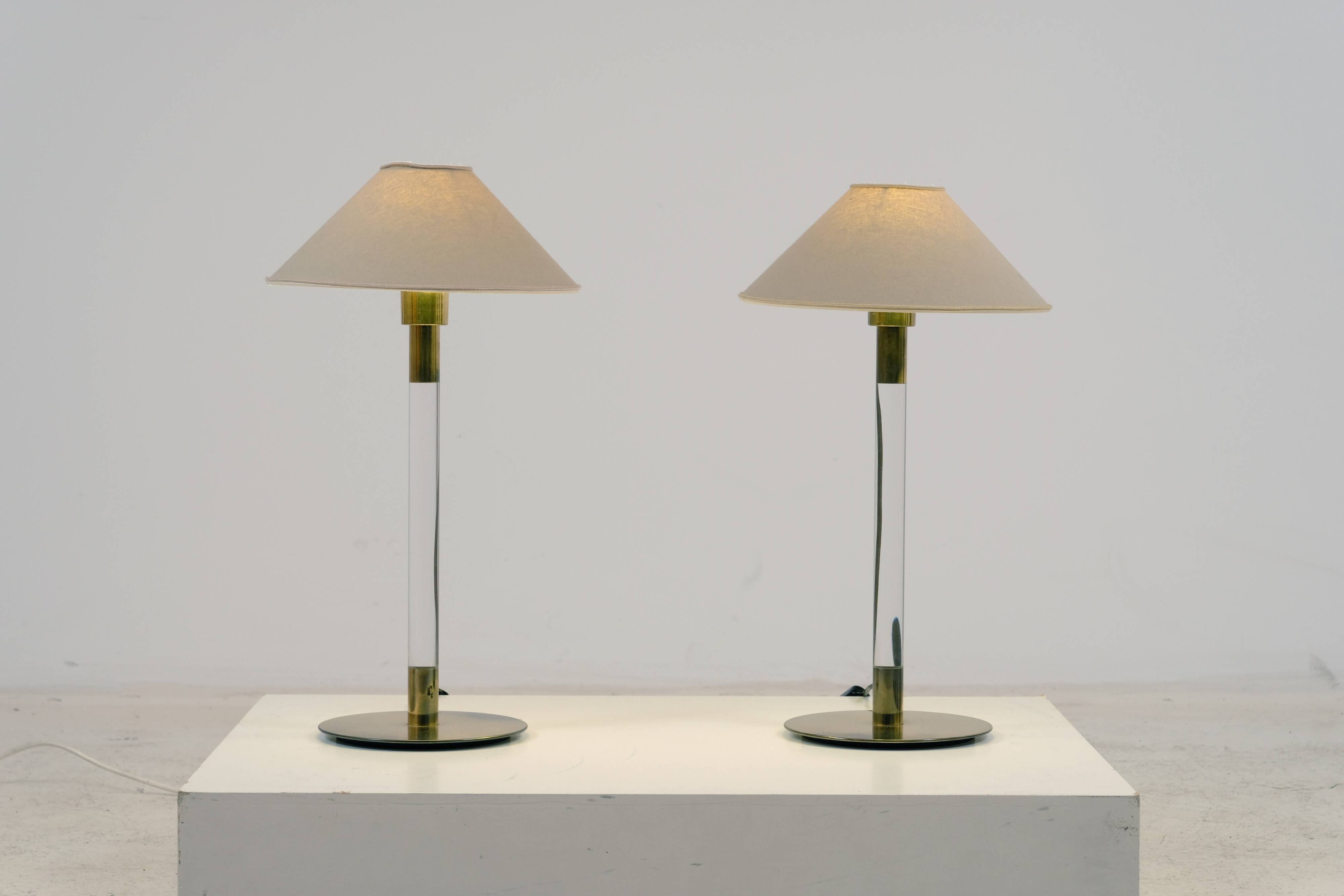 Pair of 1970s table or bedside lamps