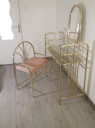 Coiffeuse dorée art déco