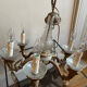 Lustre with patina, pendants and candle holders