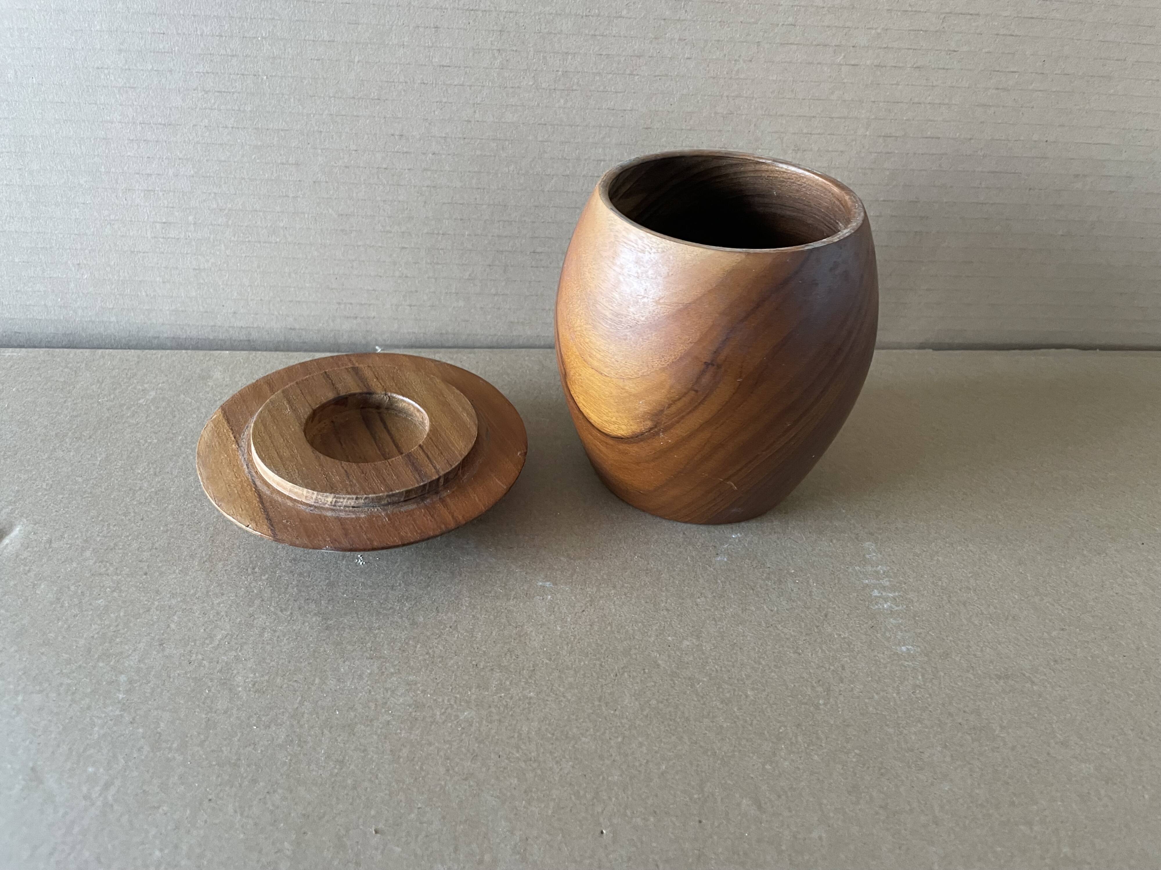 Old turned wooden box