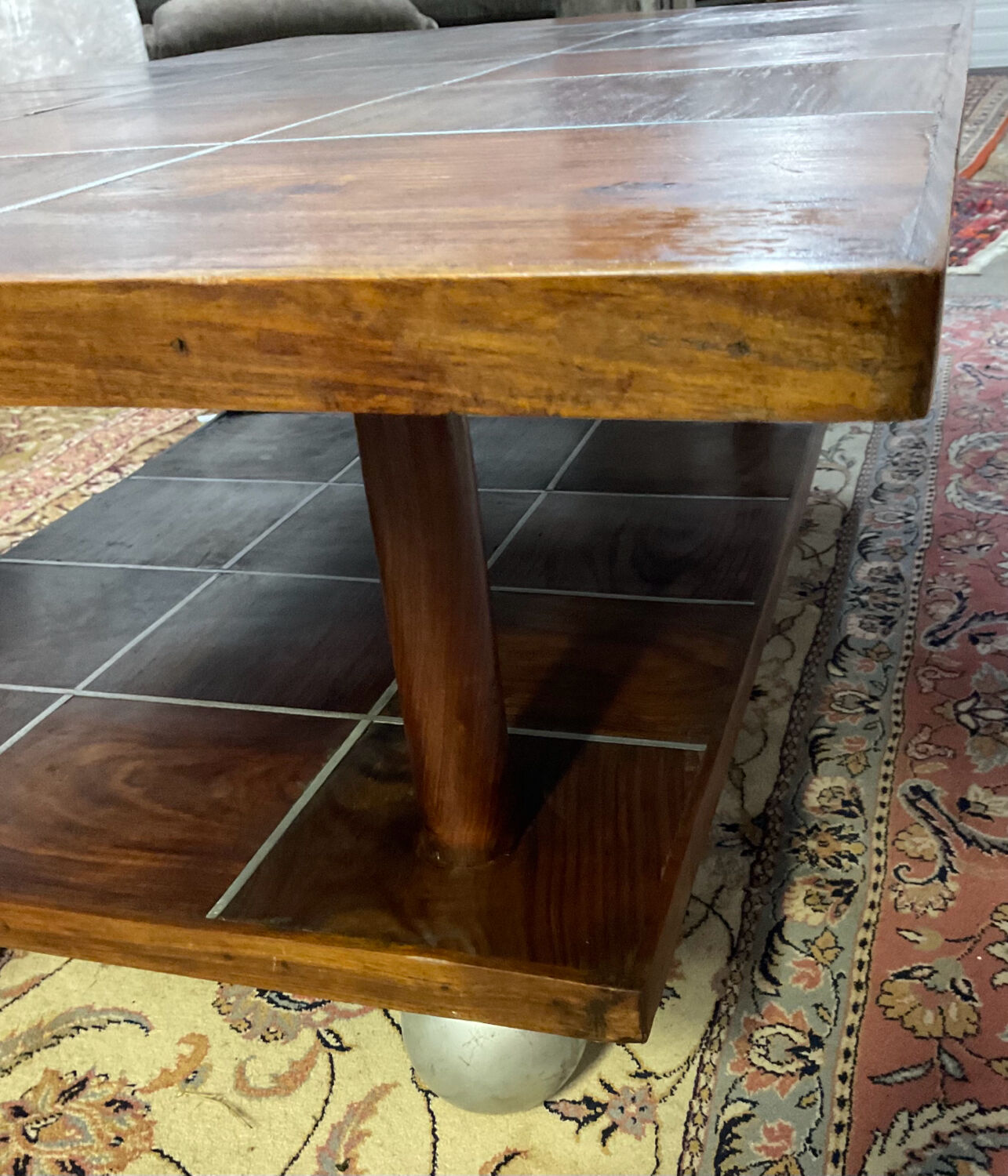 Scandinavian coffee table from the 50s in teak and aluminum