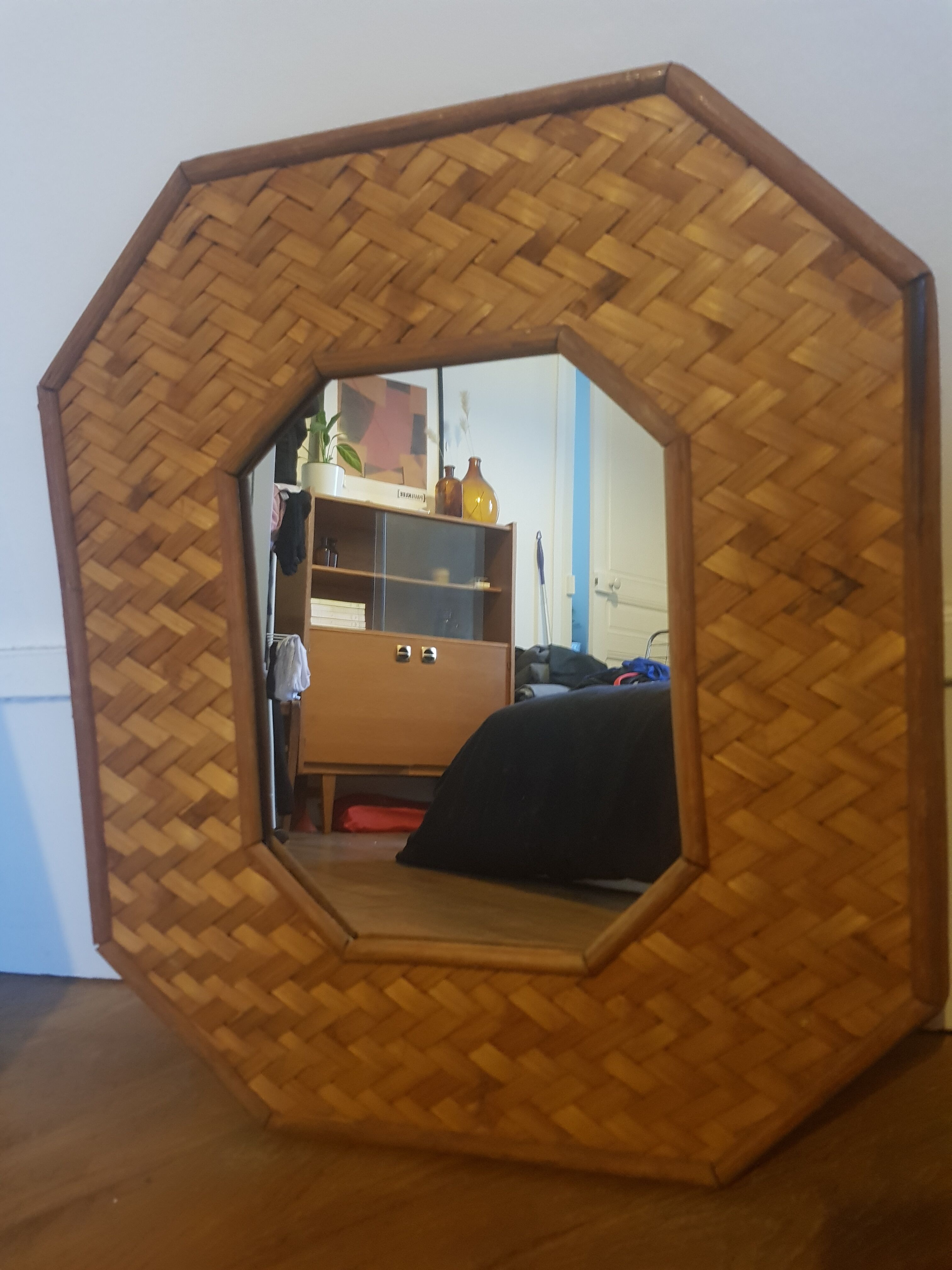 Rattan mirror