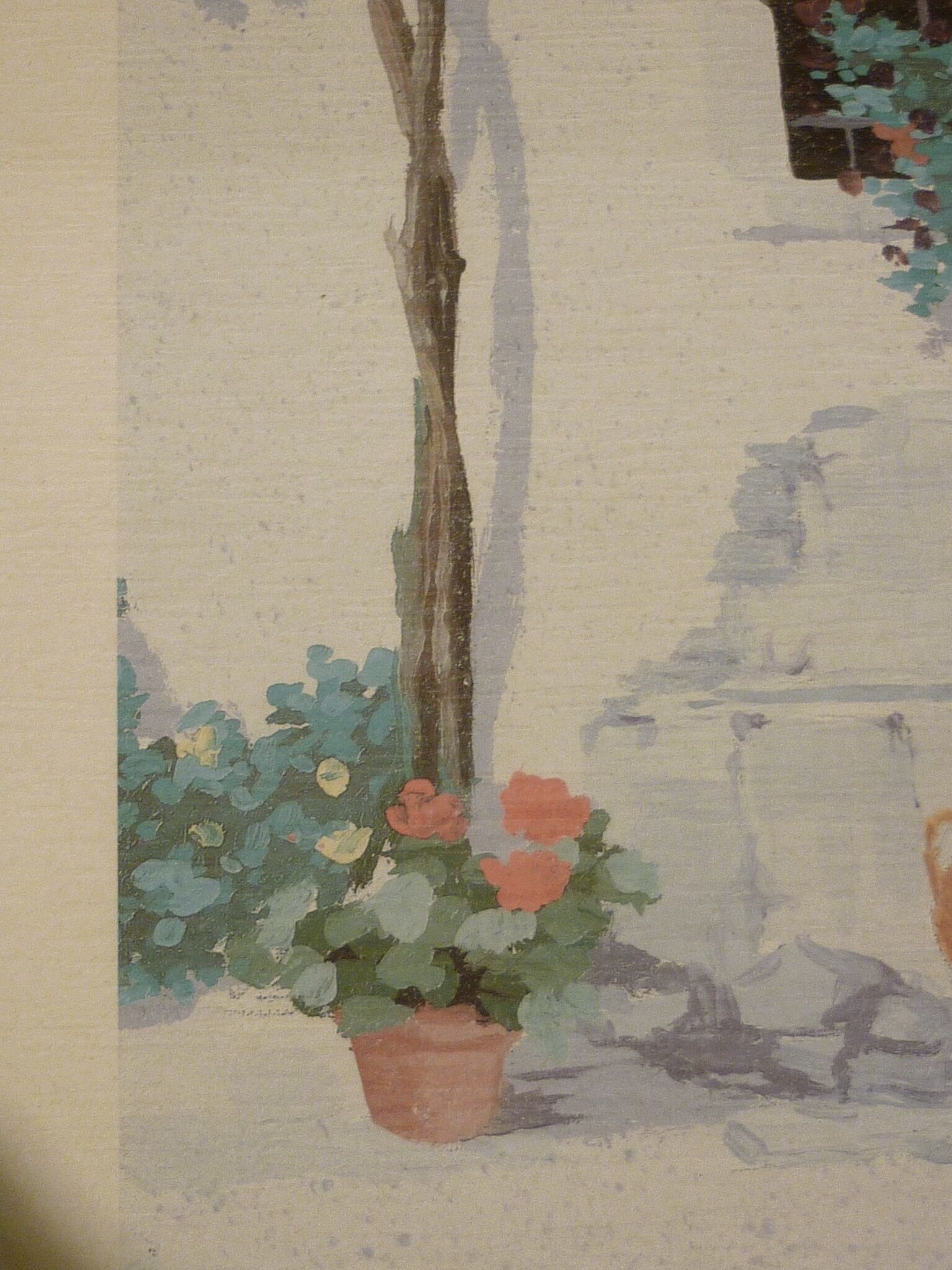 Painting “La Fontanella” lithograph signed G. Zuppini