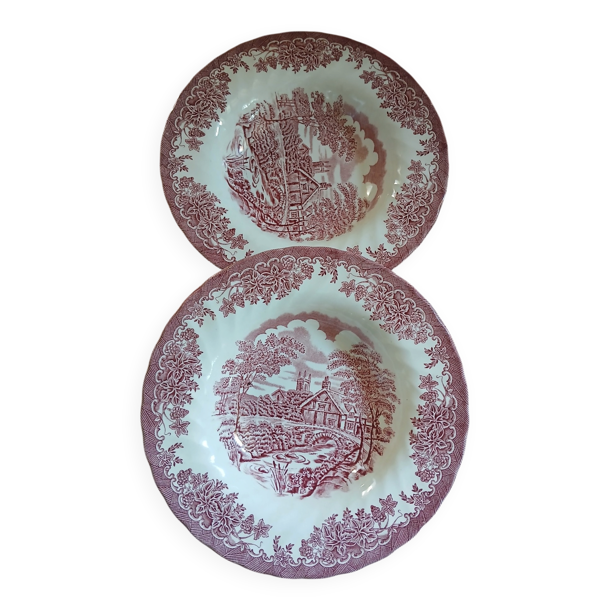 2 English Myott deep plates