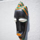 African polychrome faience mask from the Claude Tabet workshop, wall decoration, 50/60's