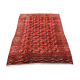 Antique turkmen tekke main carpet, 280x230 cm turkoman bokhara red black beige