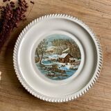 6 dessert plates and cake dish Harkerware USA