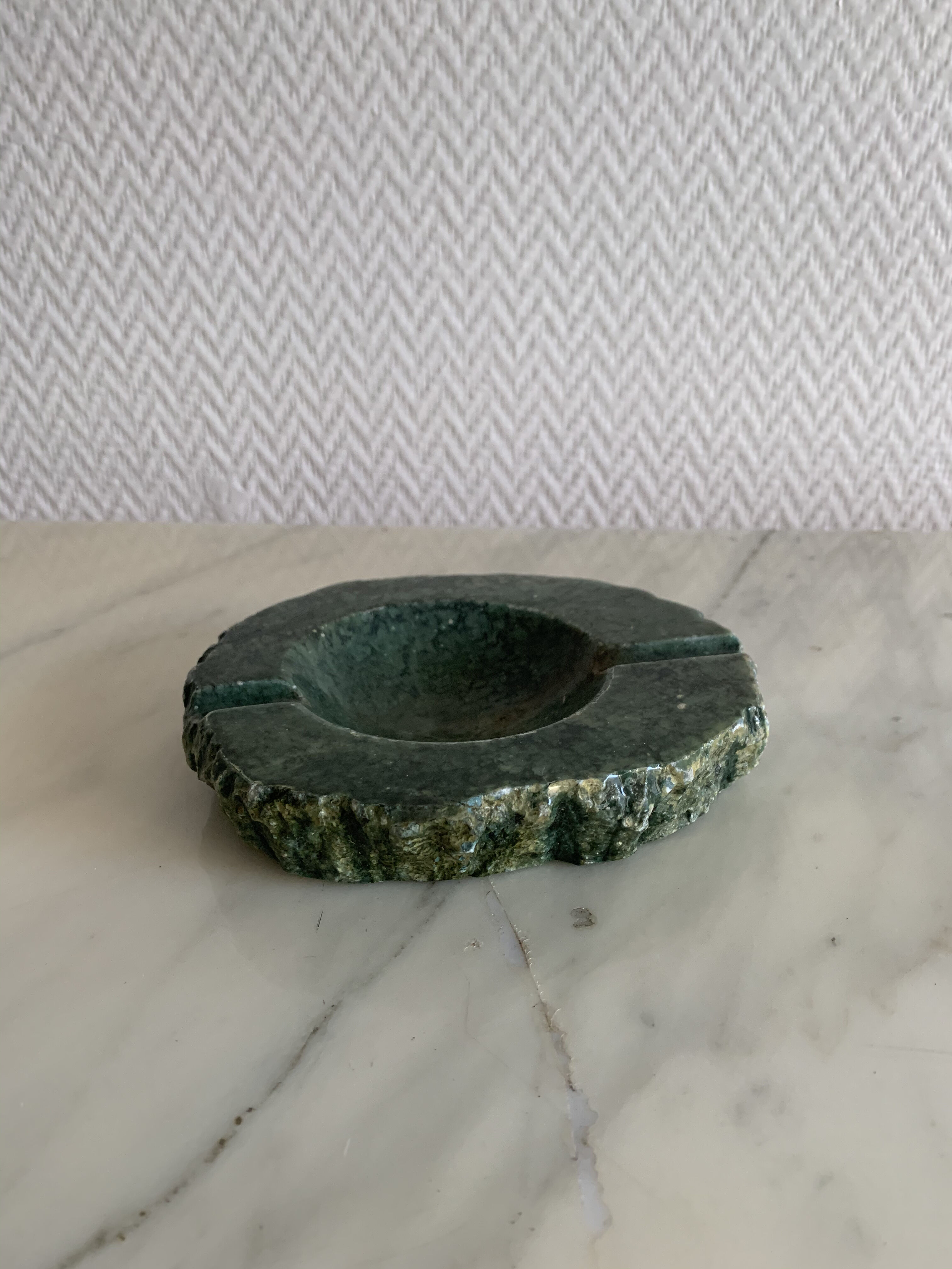 Green alabaster ashtray