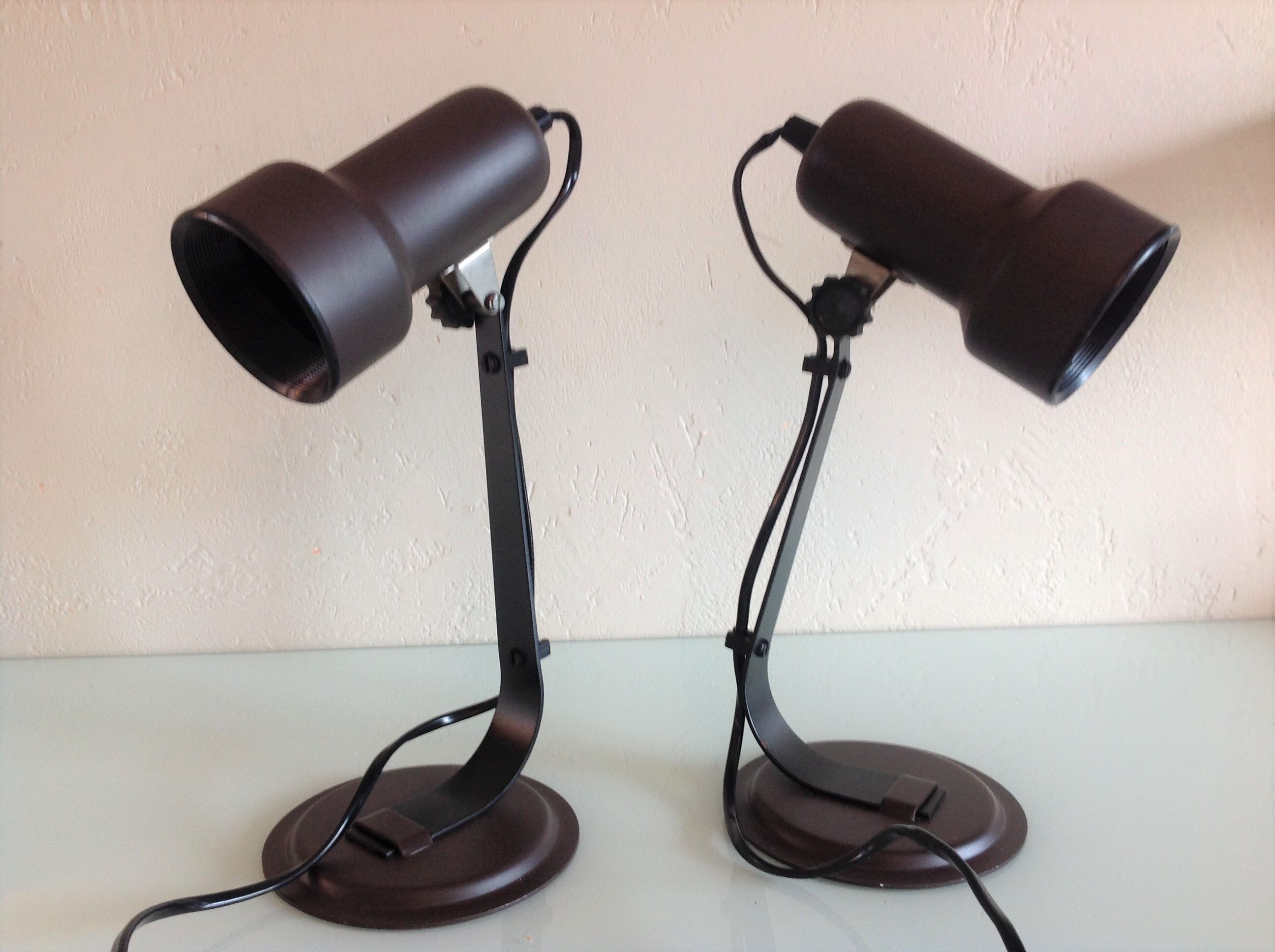 Pair of bedside lamps Metal vintage 70s spots