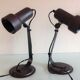 Paire de lampes de chevets spots en métal vintage années 70