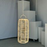 Large lantern-shaped rattan pendant lamp H50 D24