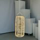 Large lantern-shaped rattan pendant lamp H50 D24