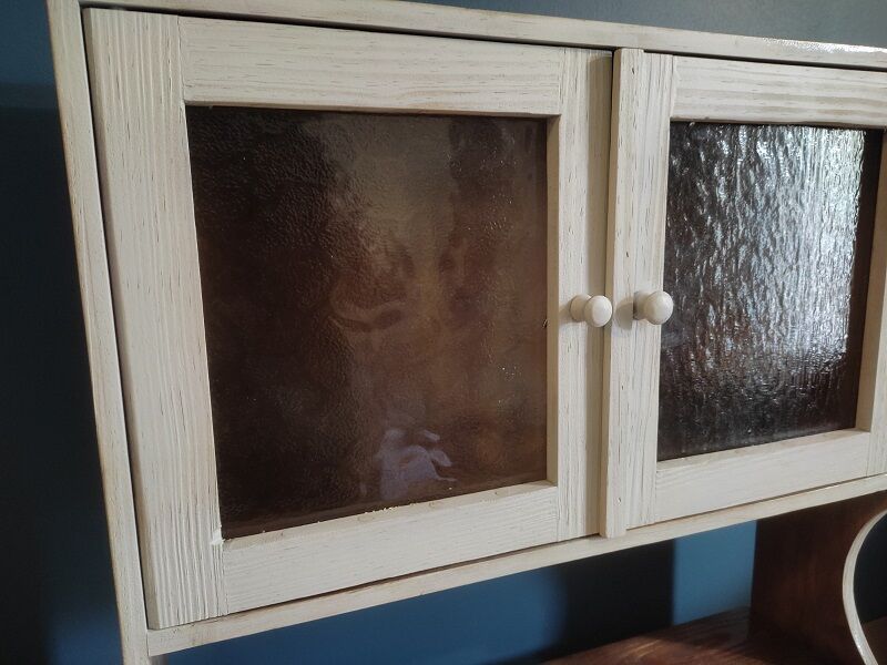 Armoire pharmacie toilette bois massif relookée dp 0322110
