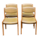 4 Baumann Scandinavian chairs, solid wood and beige leather, 1960