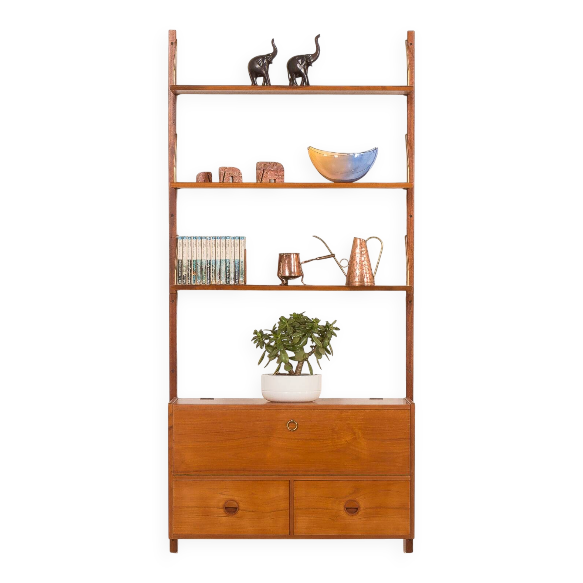 Hansen and Guldborg teak shelving unit, Denmark, 1960s
