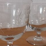 Vintage set of 5 glasses engraved on feet