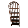 Brown vintage bamboo rattan shelf bookcase