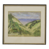 vintage brown frame painting dunes