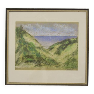 vintage brown frame painting dunes