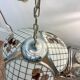 Vintage steel/glass suspension from the 50s/60s.